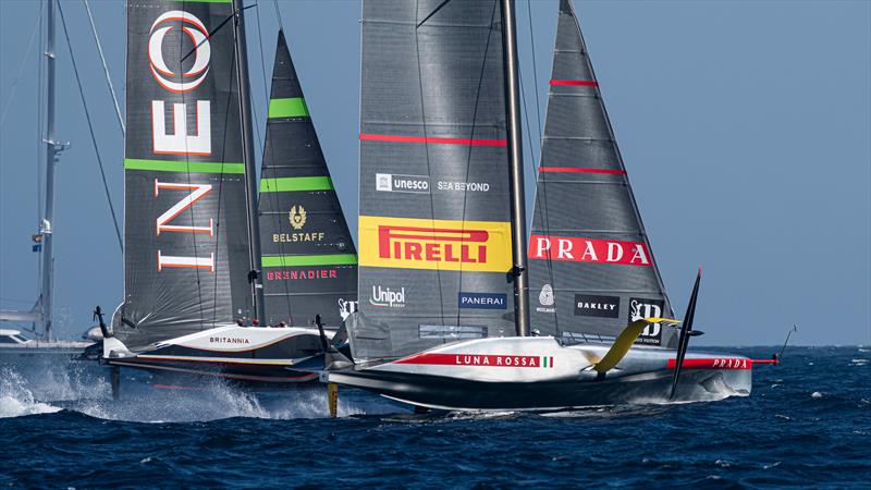  Luna Rossa and INEOS Britannia - Race 1 - Finals Louis Vuitton Cup - Day 15 - September 26, 2024 - Barcelona - photo © Ricardo Pinto / America's Cup