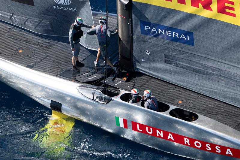 Luna Rossa had a huge nosedive downwind which tore off a number of fairings - Louis Vuitton Cup Final Race Day 5 - October 1, 2024 - photo © Ricardo Pinto / America's Cup