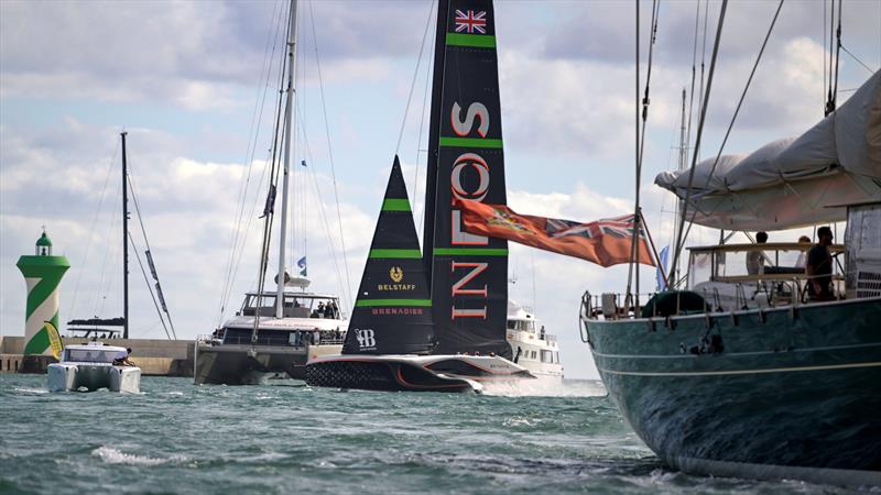 INEOS Britannia sails home instead of getting a tow - Finals Louis Vuitton Cup - Day 5 - October 1, 2024 - photo © David Maynard / www.alleycatphotographer.com