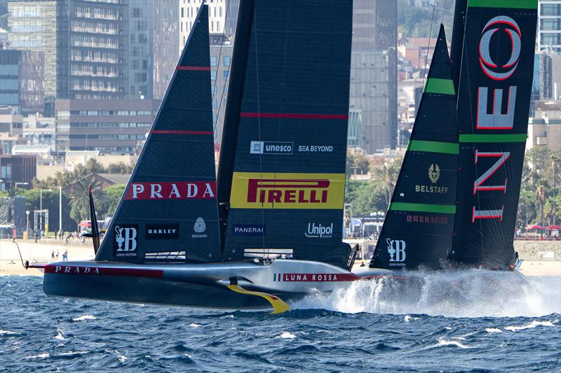 Luna Rossa Prada Pirelli and INEOS Britannia - Louis Vuitton Cup - Final - Race Day 5 - October 1, 2024 - photo © Ian Roman / America's Cup