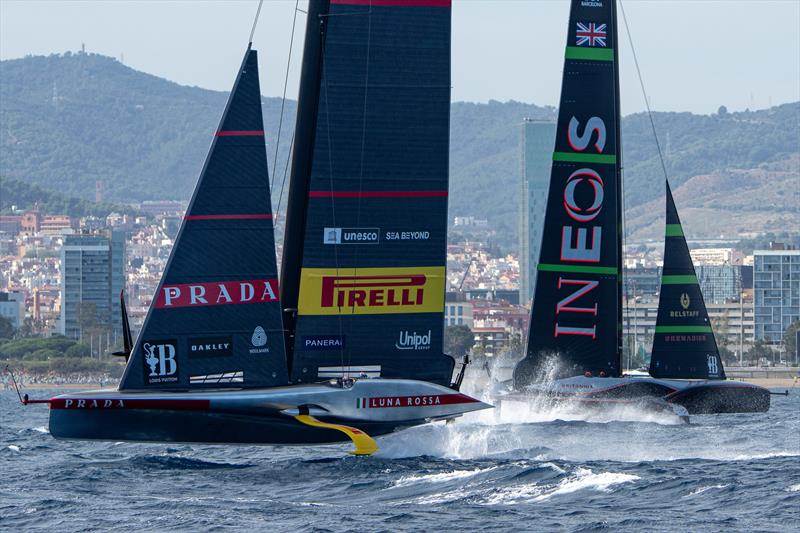 Luna Rossa Prada Pirelli and INEOS Britannia - Louis Vuitton Cup - Final - Race Day 5 - October 1, 2024 - photo © Ian Roman / America's Cup