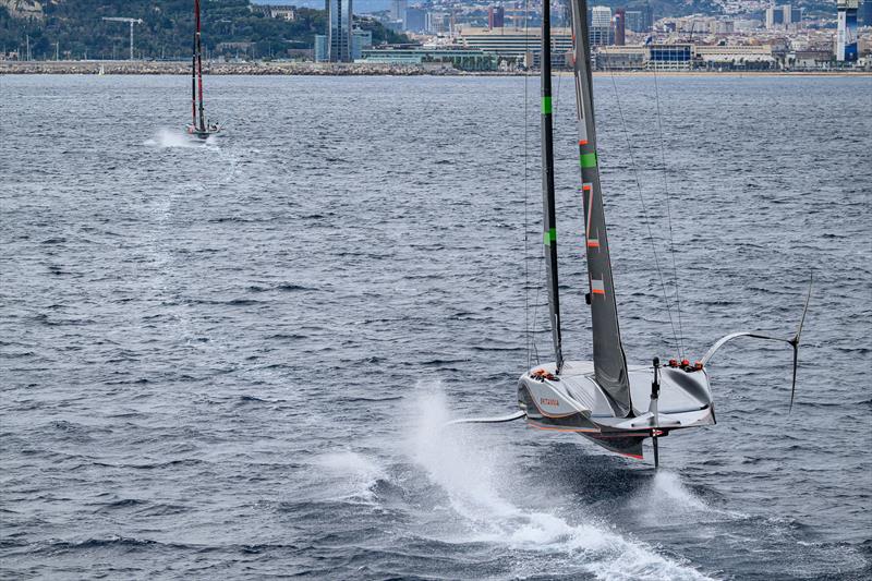 Emirates Team NZ and INEOS Britannia  - Race 7 & 8 - Louis Vuitton 37th America's Cup, Race Day 5 - October 18, .2024 - photo © Ricardo Pinto / America's Cup