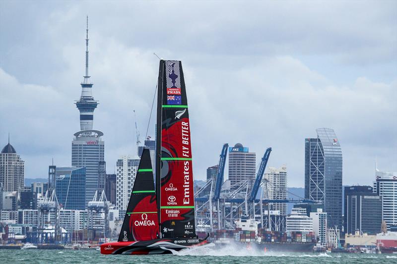 Emirates Team NZ racing in the 36th America's Cup - Day 6 - March 16, 2021, Course E photo copyright Richard Gladwell / Sail-World.com / nz taken at Royal New Zealand Yacht Squadron and featuring the AC75 class