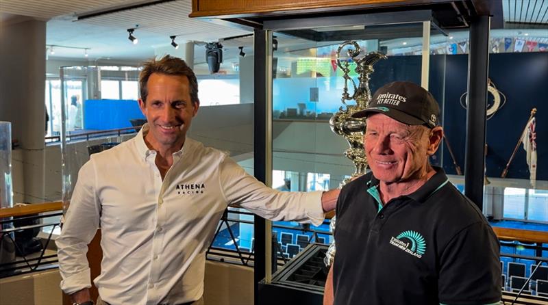Ben Ainslie and Grant Dalton at the media conference in Auckland - August 12, 2025 photo copyright Richard Gladwell - Sail-World.com/nz taken at Royal New Zealand Yacht Squadron and featuring the AC75 class