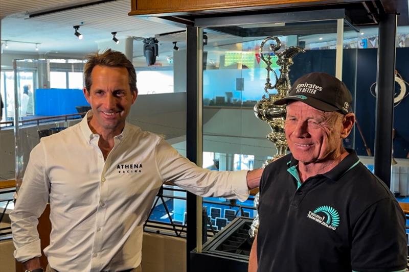 Ben Ainslie and Grant Dalton at the media conference in Auckland - August 12, 2025 photo copyright Richard Gladwell - Sail-World.com/nz taken at Royal New Zealand Yacht Squadron and featuring the AC75 class