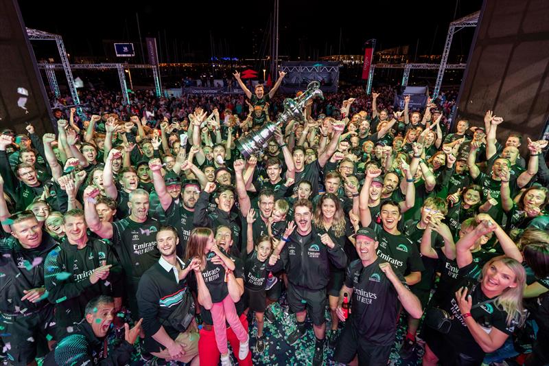 October 19, 2024. Louis Vuitton 37th America's Cup, Prizegiving. Emirates Team NZ, winners of the America's Cup photo copyright Ian Roman / America's Cup taken at Royal New Zealand Yacht Squadron and featuring the AC75 class