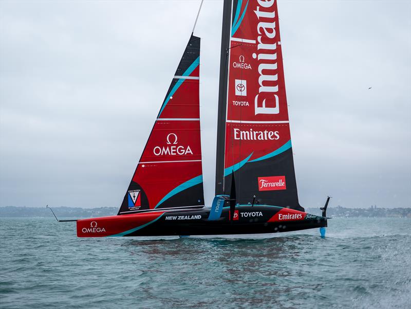 First day foiling since Barcelona - Emirates Team New Zealand - AC75 Taihoro - Auckland - March 13, 2026 - photo © Hamish Hooper / Emirates Team New Zealand