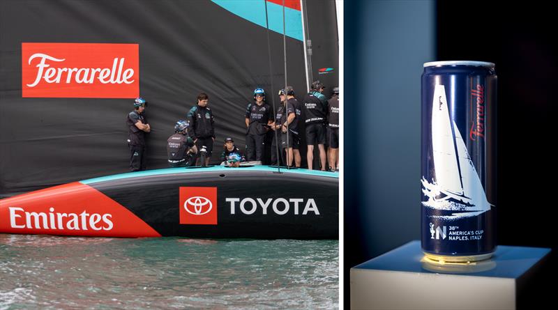 Emirates Team New Zealand has signed a new partnership with historic Italian mineral water brand Ferrarelle - photo © James Somerset/Emirates Team NZ
