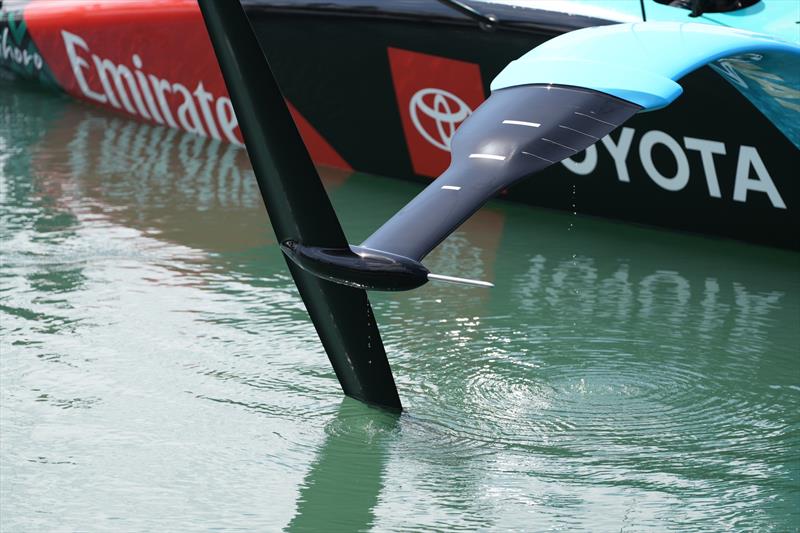 Pitot tube for speed measurement - Emirates Team New Zealand, Taihoro, AC75, Day 4 - March 21, 2026 - photo © Sam Thom / America's Cup