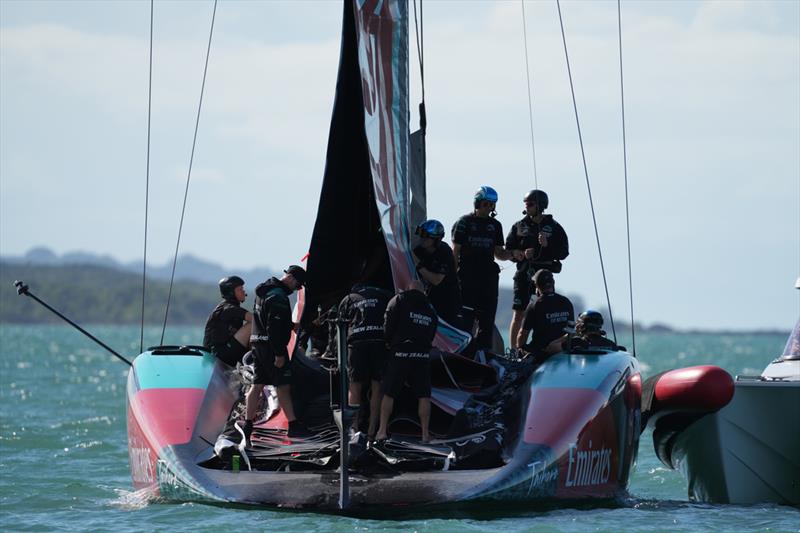 Start of session - Emirates Team New Zealand, Taihoro, AC75, Day 5 - March 23, 2026 - photo © Sam Thom / America's Cup Recon