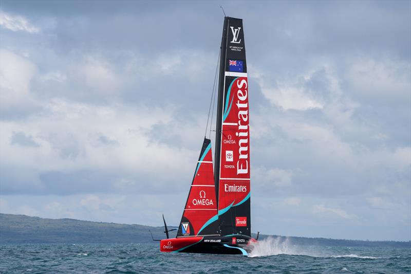 Small jib - Emirates Team New Zealand, Taihoro, AC75, Day 5 - March 23, 2026 - photo © Sam Thom / America's Cup Recon