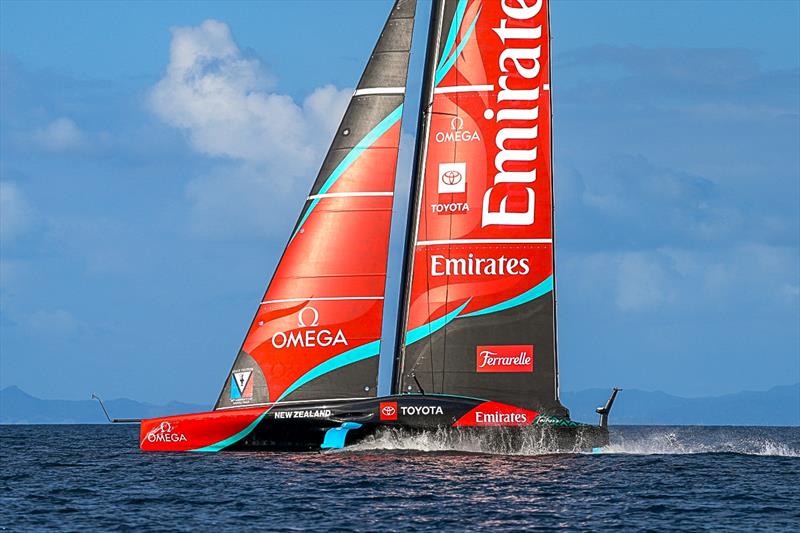 Light air foiling - Emirates Team New Zealand -  AC75 - Day 13 - August 28, 2026 photo copyright Sam Thom / America's Cup taken at Royal New Zealand Yacht Squadron and featuring the AC75 class