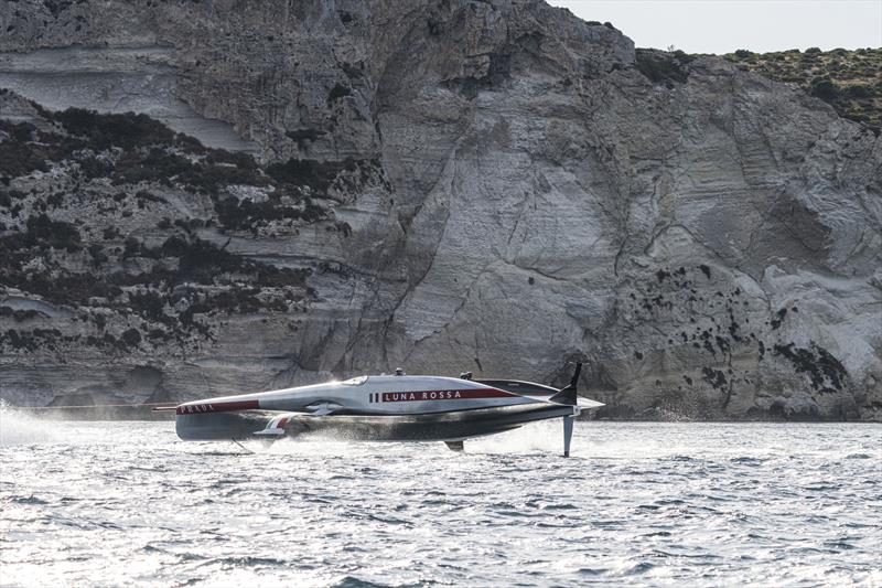Luna Rossa (ITA) launches and tow tests  - Cagliari, Sardinia - May 20, 2026 photo copyright Luna Rossa Recon taken at Circolo Canottieri Napoli and featuring the AC75 class