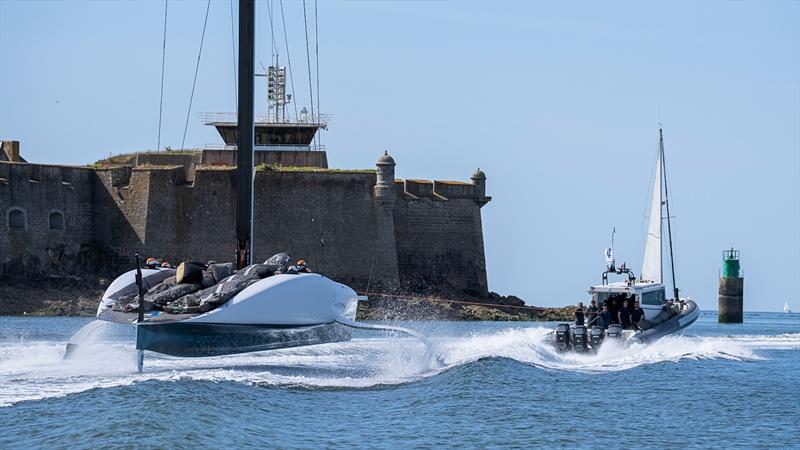 Sailing Day 1 - La Roche-Posay Racing Team (FRA) - June 30, 2026 - Lorient. France photo copyright Pierre Bouras / America's Cup taken at  and featuring the AC75 class
