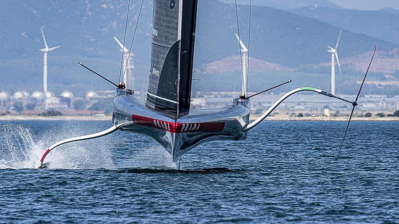 Perfect balance and trim aided by the clear airflow across the deck and underside of the hull - Day 7 - Luna Rossa (ITA) - July 1, 2026 - Cagliari, Sardinia - photo © Ivo Rovira