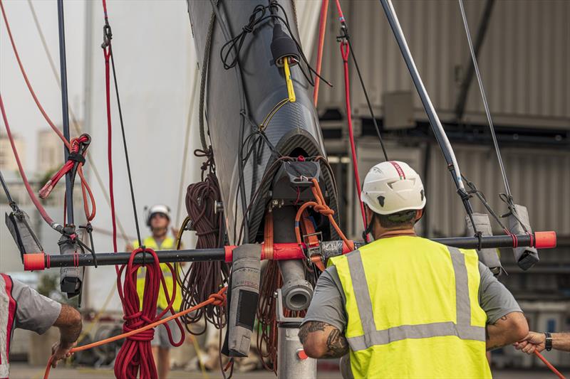 Mast base - Luna Rossa (ITA) - Day 19 - August 28, 2026 - Cagliari, Sardinia  - photo © Ivo Rovira / America's Cup Recon