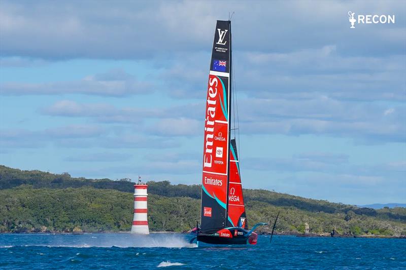 Heading for home - Emirates Team New Zealand - October 7, 2026 - Auckland photo copyright Sam Thom/America's Cup taken at Royal New Zealand Yacht Squadron and featuring the AC75 class