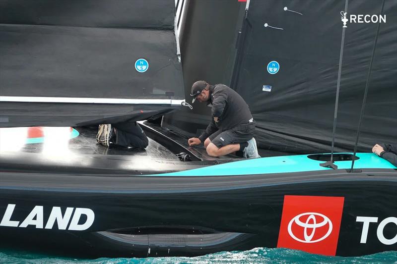 Jib sheet issues - Emirates Team New Zealand - October 7, 2026 - Auckland photo copyright Sam Thom/America's Cup taken at Royal New Zealand Yacht Squadron and featuring the AC75 class