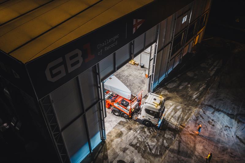 The British America's Cup Challenger GB1 arrives in Naples after a 3-day road-trip - October 20, 2026 - photo © GB1 Media