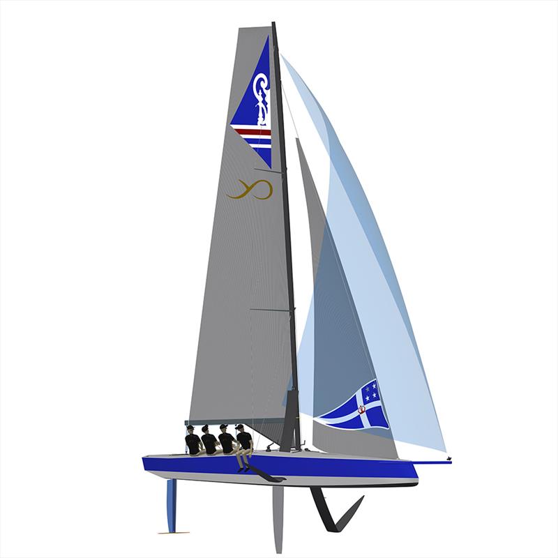 The AC9F - to be developed in conjunction with the China Sports Industry Group , is a 9metre foiling monohull will be sailed by a Mixed crew of four sailors aged 18-24yrs photo copyright America's Cup Media taken at Royal New Zealand Yacht Squadron and featuring the AC9F class