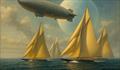  In one simulation instance, the naves sail as J-Class yachts — a tribute to the golden age of the Cup © Pierre-Jean Cottalorda