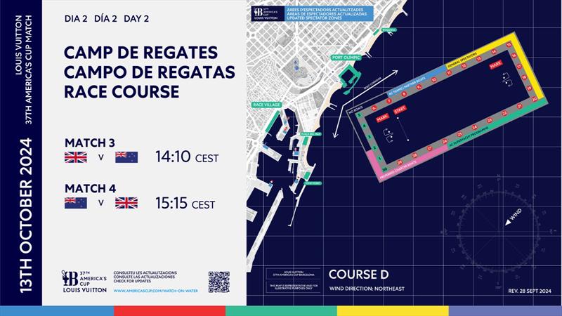 Course - Louis Vuitton 37th America's Cup - Day 2 - LV Day 28 - October 13, 2024 - Barcelona - photo © America's Cup Media