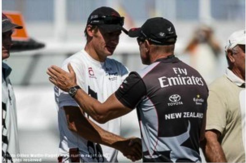  Grant Dalton congratulates Ernesto Bertarelli after Alinghi's win in the 2007 America's Cup - Valencia - photo © ACEA 2017 / Gilles Martin-Raget