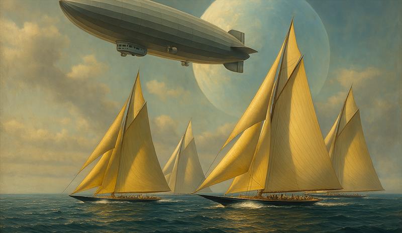  In one simulation instance, the naves sail as J-Class yachts — a tribute to the golden age of the Cup photo copyright Pierre-Jean Cottalorda taken at Cercle de la Voile de Paris and featuring the ACC class