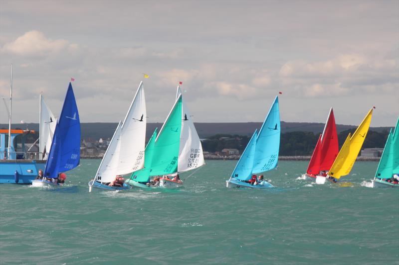 303 two-person start during the Hansa Nationals at Weymouth photo copyright Nicky Mathew taken at Weymouth & Portland Sailing Academy and featuring the Hansa class