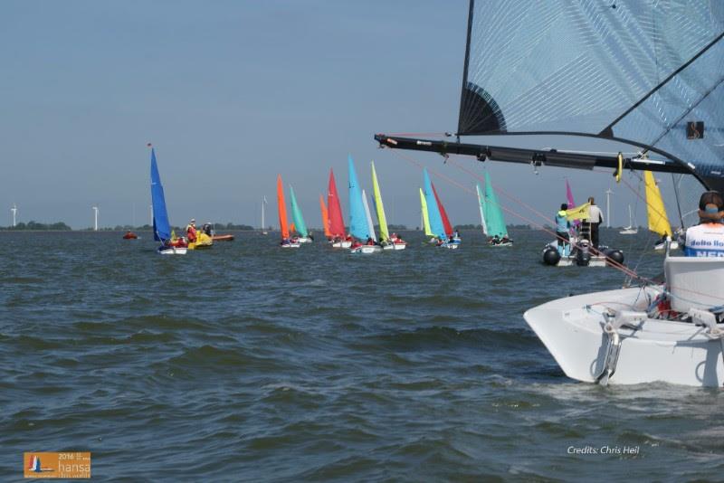 2016 Hansa Worlds day 2 photo copyright Chris Heil taken at Regatta Center Medemblik and featuring the Hansa class