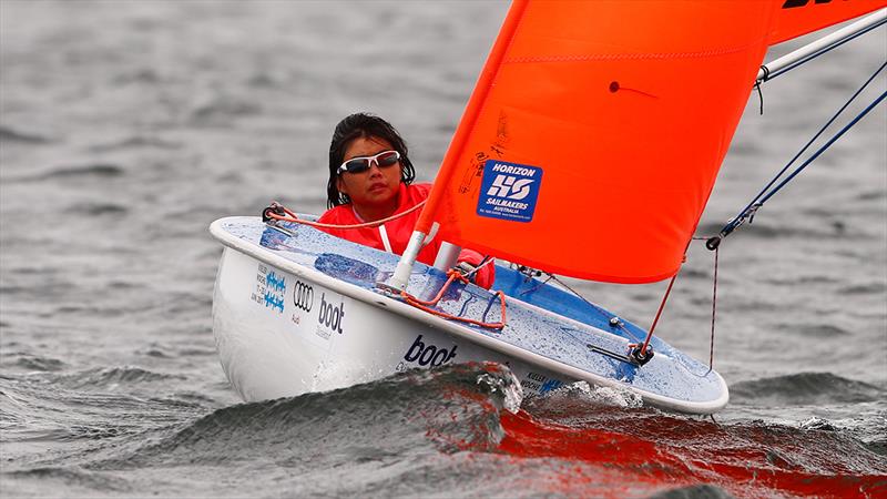 Singaporean Women's Hansa 303 sailor Qian Yin Yap on day 3 of the Para World Sailing Championships in Kiel photo copyright Otto Kasch / www.segel-bilder.de taken at Kieler Yacht Club and featuring the Hansa class