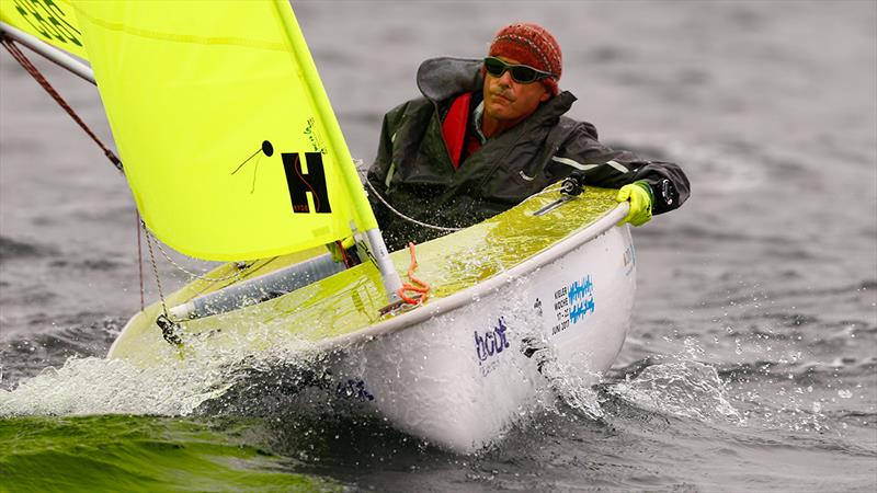 Australian Men's Hansa 303 sailor Christopher Symonds on day 3 of the Para World Sailing Championships in Kiel photo copyright Otto Kasch / www.segel-bilder.de taken at Kieler Yacht Club and featuring the Hansa class