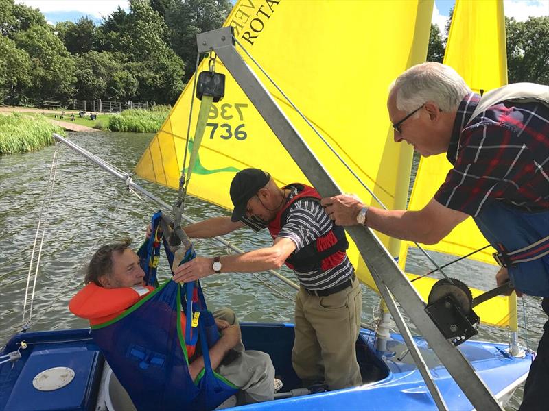 Sailors from Cre8ing Opportunities (Mosaic: Shaping Disability Services) get on the water with LRYSA in 2017  photo copyright LRYSA taken at Leicestershire & Rutland Youth Sailing Association and featuring the Hansa class