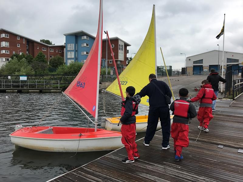 Youngsters being given the opportunity to try sailing - photo © RYA Cymru-Wales