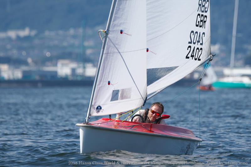 David Durston focused on 1st & 2nd on day 3 of the Hansa Worlds in Japan photo copyright Adamo Aono taken at  and featuring the Hansa class