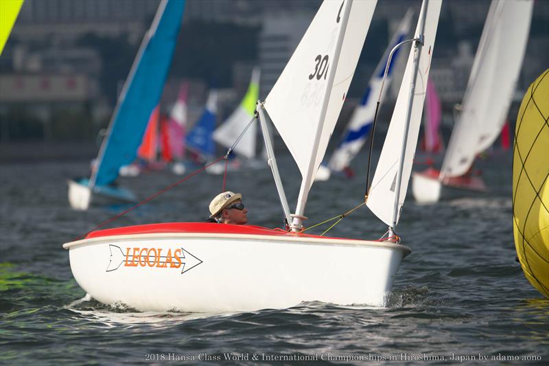 Val Milward at the windward mark during the Hansa Worlds in Japan photo copyright Adamo Aono taken at  and featuring the Hansa class