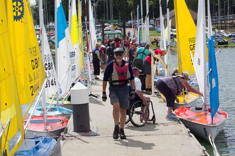 Busy jetty during the 2019 Hansa UK Nationals at Rutland photo copyright John Deane taken at Rutland Sailing Club and featuring the Hansa class