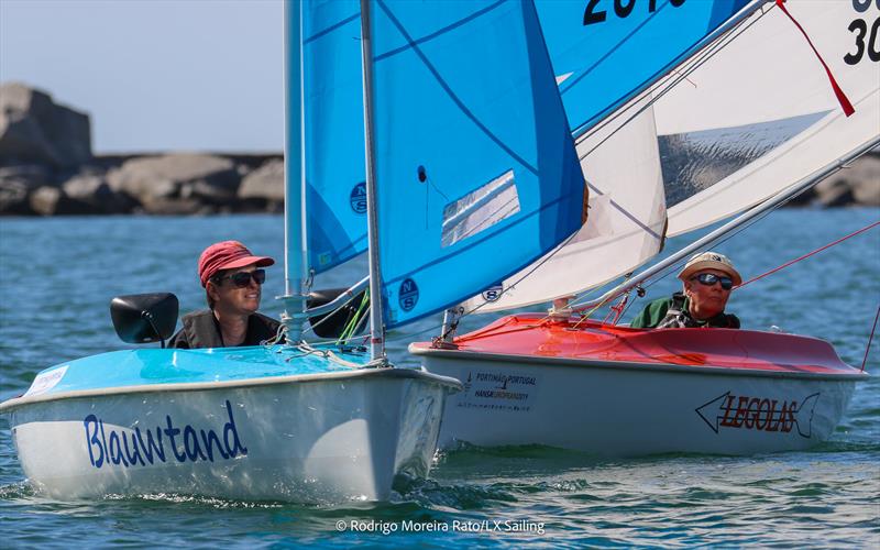 Val and Vera battle in the Libertys during the Hansa Europeans at Portimão, Portugal photo copyright Rodrigo Moreira Rato / LX Sailing taken at  and featuring the Hansa class