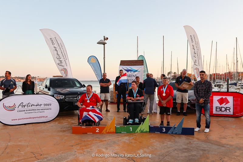 Liberty open class prize giving during the Hansa Europeans at Portimão, Portugal photo copyright Rodrigo Moreira Rato / LX Sailing taken at  and featuring the Hansa class