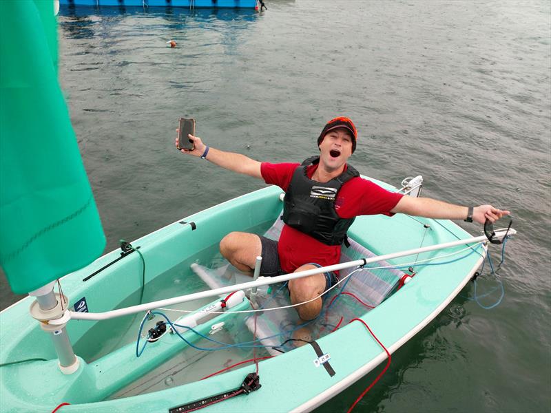 Mike Everitt after a stormy tow-in during the 2021 Hansa World Championships at Palermo, Sicily - photo © Claire Morris