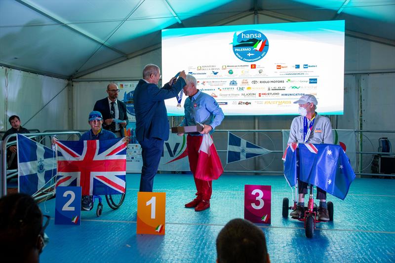 Para-World Podium in the 2021 Hansa World Championships at Palermo, Sicily photo copyright Salvatore Lopez taken at  and featuring the Hansa class