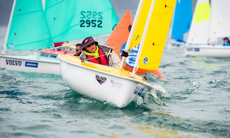 Chris Symonds from Wynyard Yacht Club in Tasmania is a close second in the Gold Medal fleet of the Hansa 303 class - 2018 Para World Sailing Championships photo copyright Cate Brown taken at Sheboygan Yacht Club and featuring the Hansa class