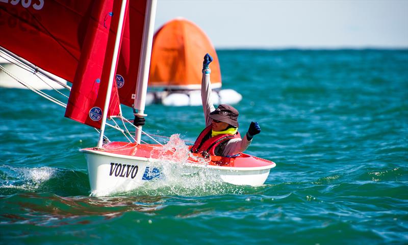 Chris Symonds (GBR) celebrates his win in the Hansa Mens  - Final Day - Para Sailing World Championship, Sheboygan, Wisconsin, USA.  - photo © Cate Brown