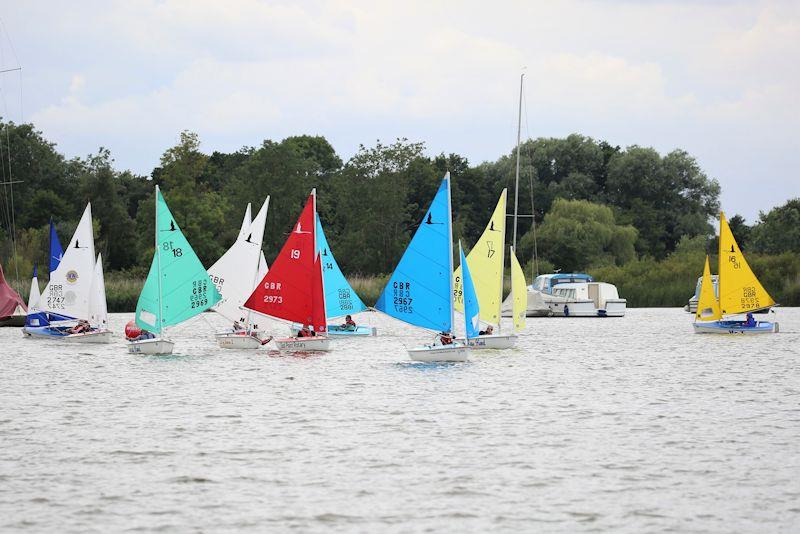 303 fleet round the windward mark - Hansa National TT Series at Waveney & Oulton Broad photo copyright Karen Langston taken at Waveney & Oulton Broad Yacht Club and featuring the Hansa class