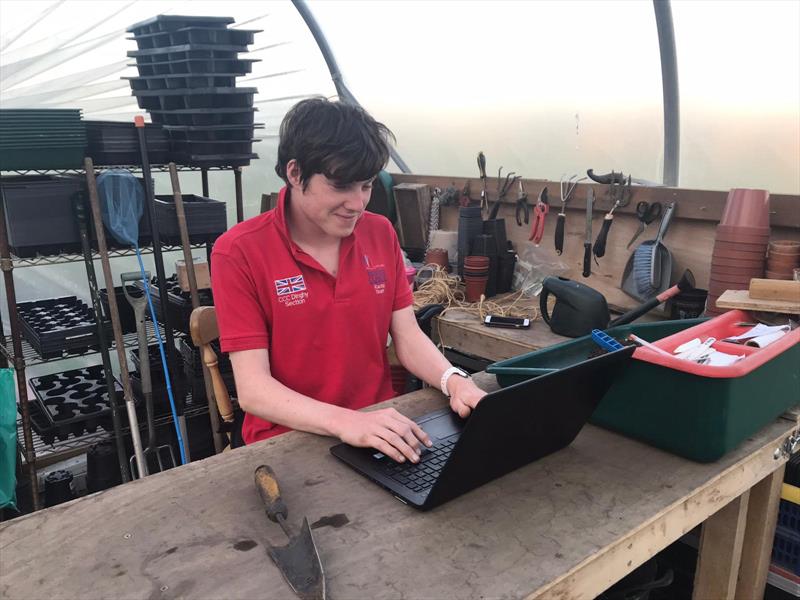 Hansa eSailing Championship: Rory McKinna eSailing in a poly tunnel photo copyright Hansa Class taken at  and featuring the Hansa class