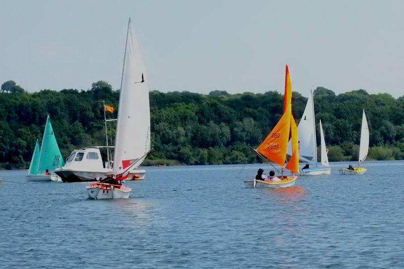 Fleet readying for the start - National Hansa Class TT Series Round 4 at Carsington photo copyright Benny Shakes taken at Carsington Sailing Club and featuring the Hansa class