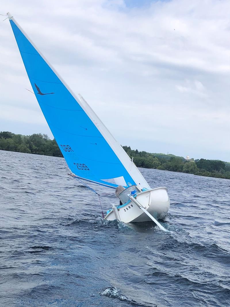 Liberty on the beat during the 2022 Burghfield Hansa TT photo copyright David Martin taken at Burghfield Sailing Club and featuring the Hansa class