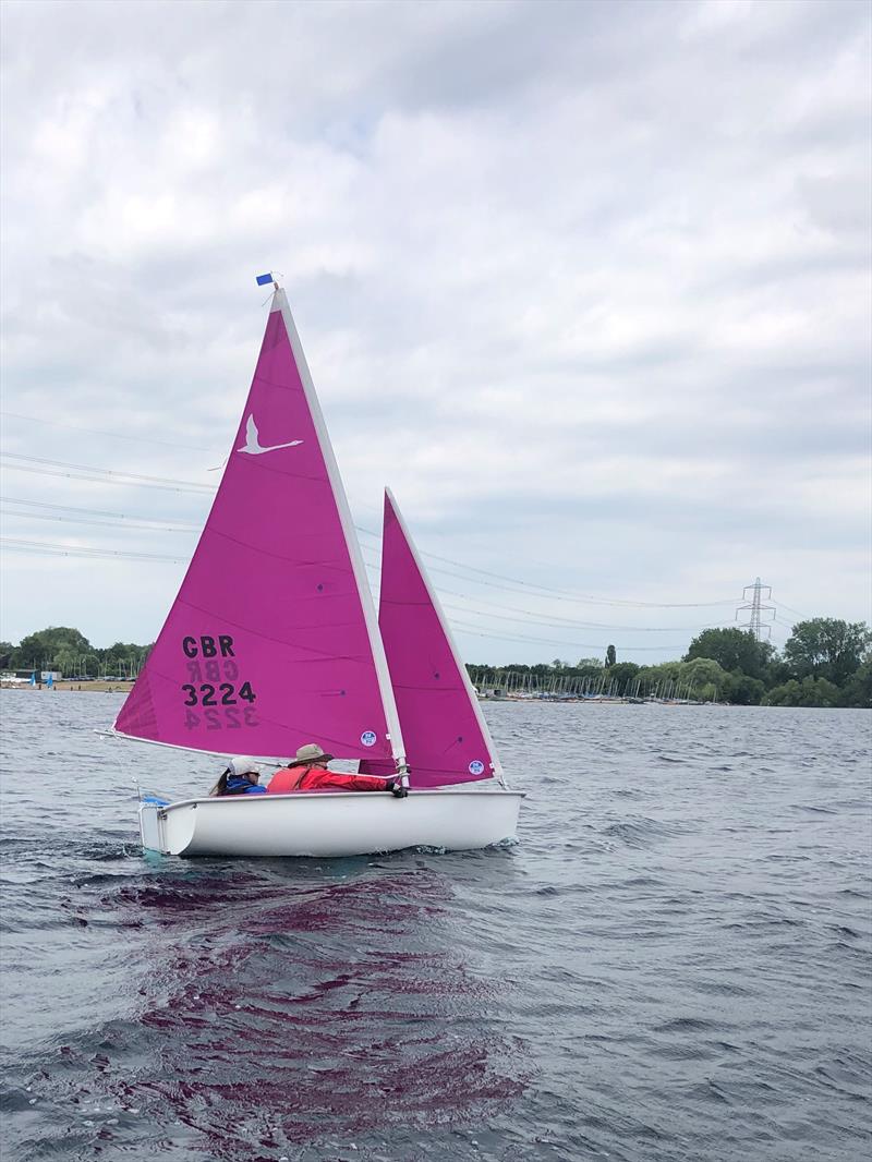 303 two person reaching during the 2022 Burghfield Hansa TT photo copyright David Martin taken at Burghfield Sailing Club and featuring the Hansa class