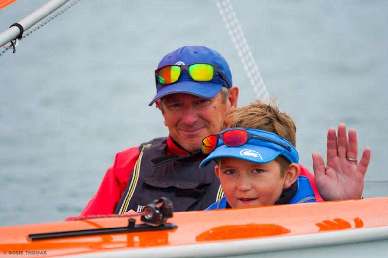 Youngest competitor Harry Holand with Dad crewing - Hansa UK National Championships at Carsington - photo © Rosie Thomas