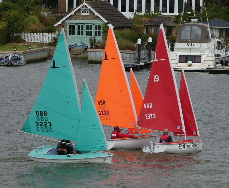 Waveney Hansa TT - Close racing photo copyright Richard Morling taken at Waveney & Oulton Broad Yacht Club and featuring the Hansa class